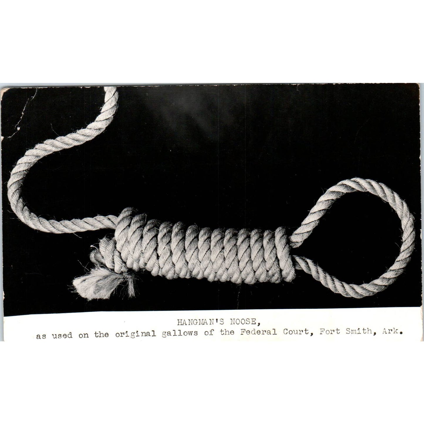 Vintage Postcard Hangman's Noose from Gallows of Federal Court Fort Smith SE5