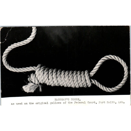 Vintage Postcard Hangman's Noose from Gallows of Federal Court Fort Smith SE5