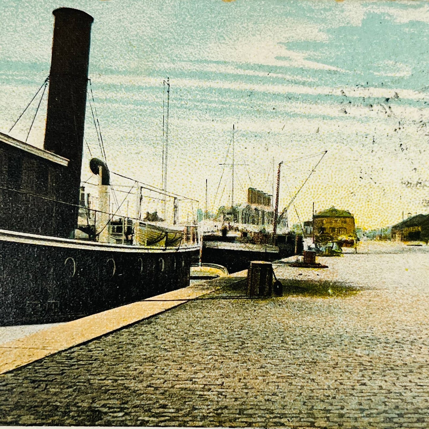 1907 Pre WWI Post Card League Island Navy Yard Philadelphia PA Steamship PA8