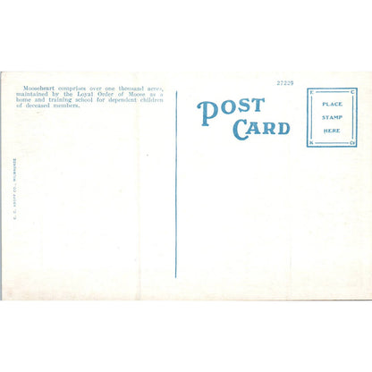 Entrance to Mooseheart Near Aurora Illinois Original Postcard TK1-P19