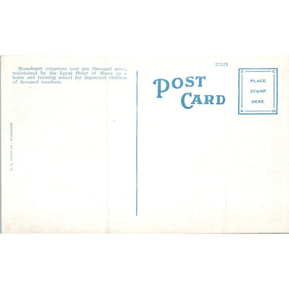 Entrance to Mooseheart Near Aurora Illinois Original Postcard P2-4