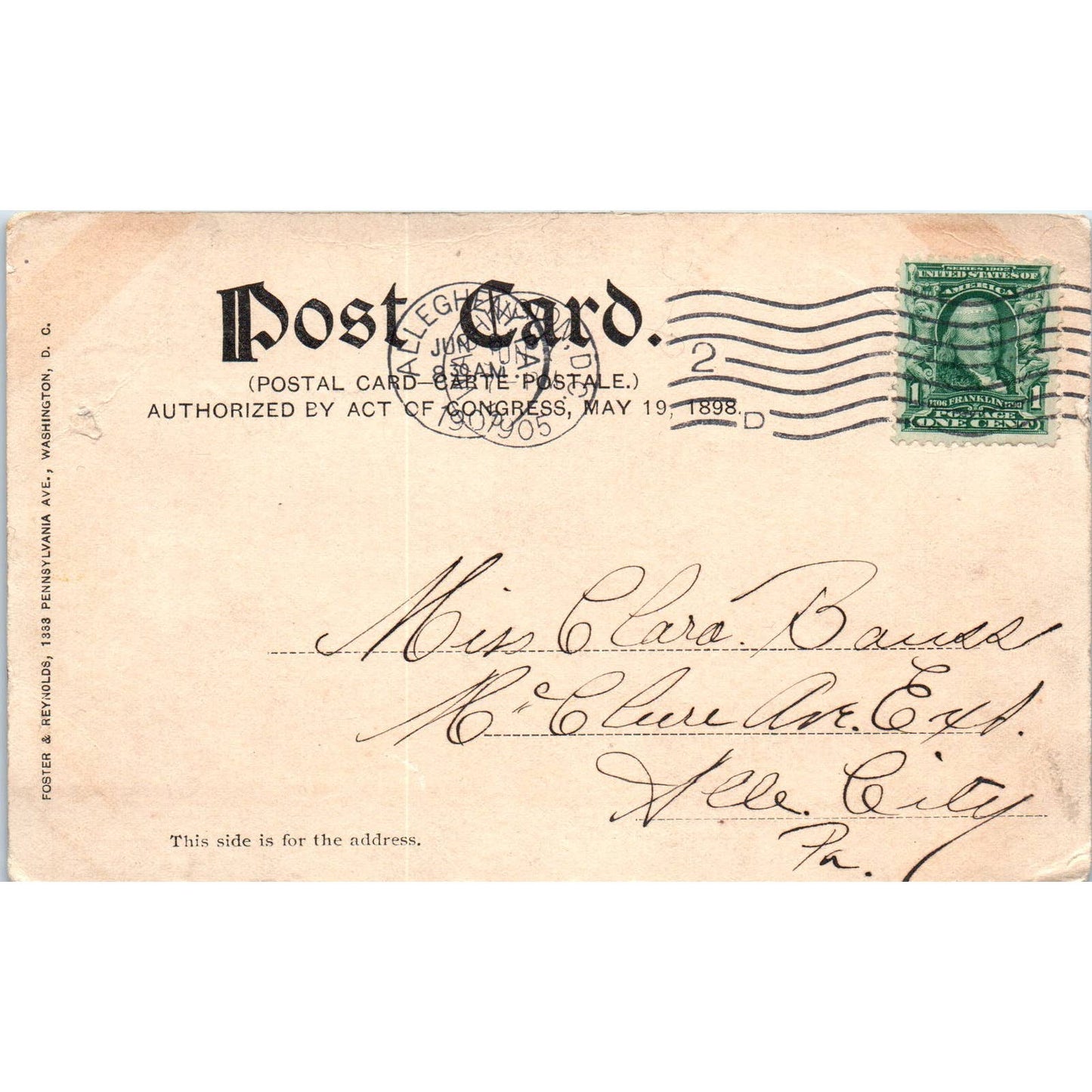 Library of Congress Washington D.C. 1905 Original Postcard TK1-P1