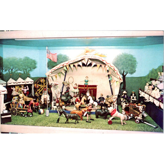 Schoenhut Circus Wood Dolls & Animals Sioux Falls SD Original Postcard PB10