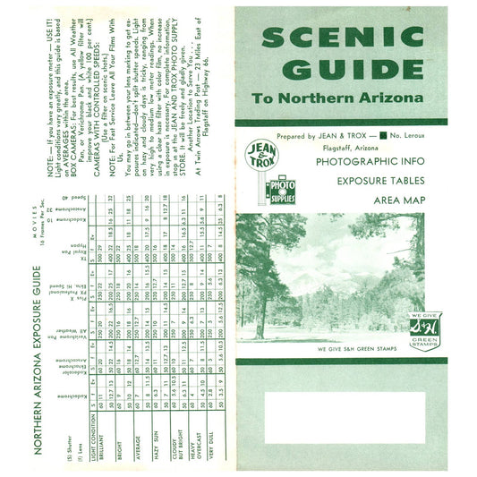 1960 Scenic Guide to Northern Arizona With Jean & Trox Photographic Info SE4