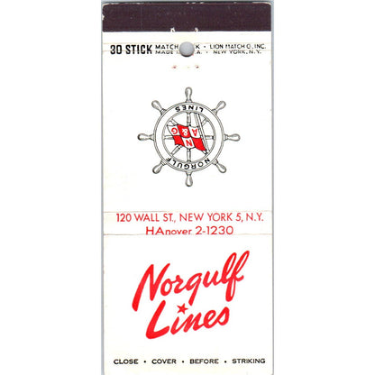 Norgulf Lines Steamer Steamship Advertising Matchbook Cover SA1-M10