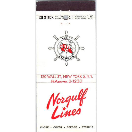 Norgulf Lines Steamer Steamship Advertising Matchbook Cover SA1-M10