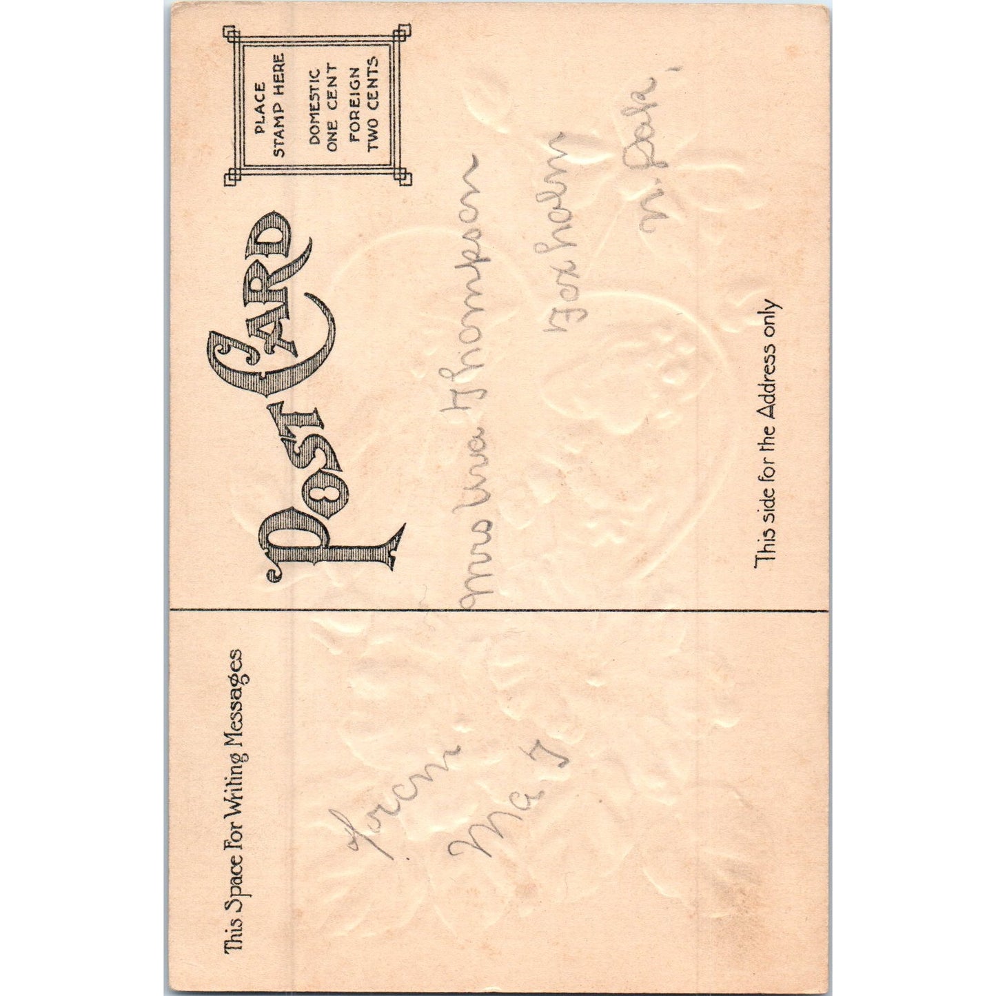 A Loving Thought Colonial Romance Gilt Original Postcard P2-5