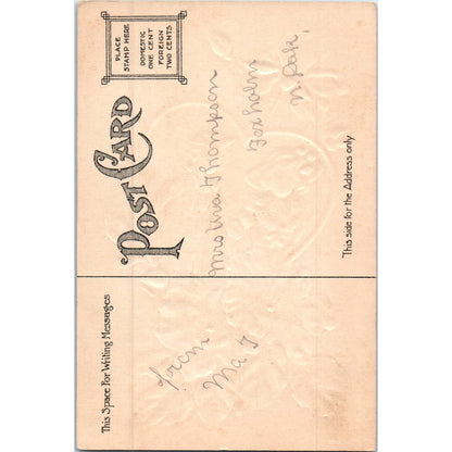 A Loving Thought Colonial Romance Gilt Original Postcard P2-5