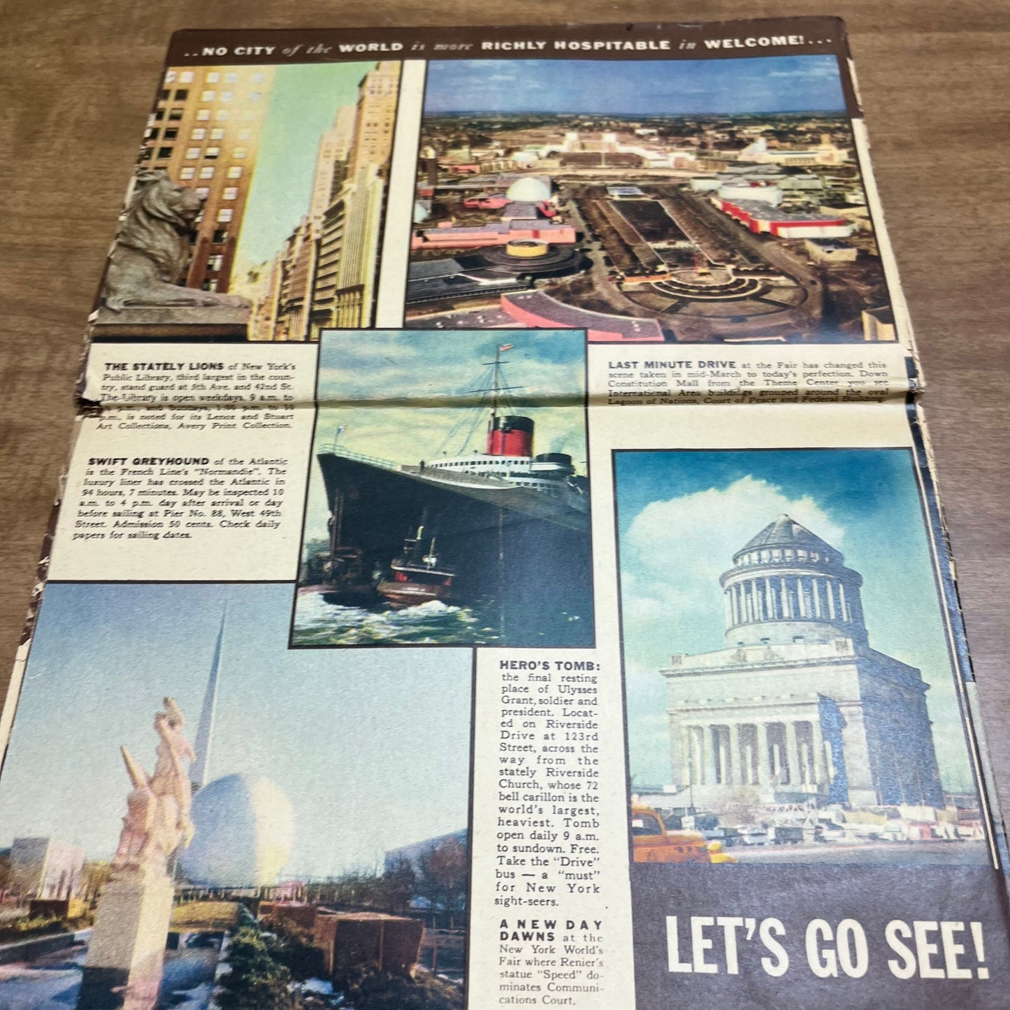 1939 New York World’s Fair Let’s Go See Vol. 1 No. 3 Color Paper Brochure A6