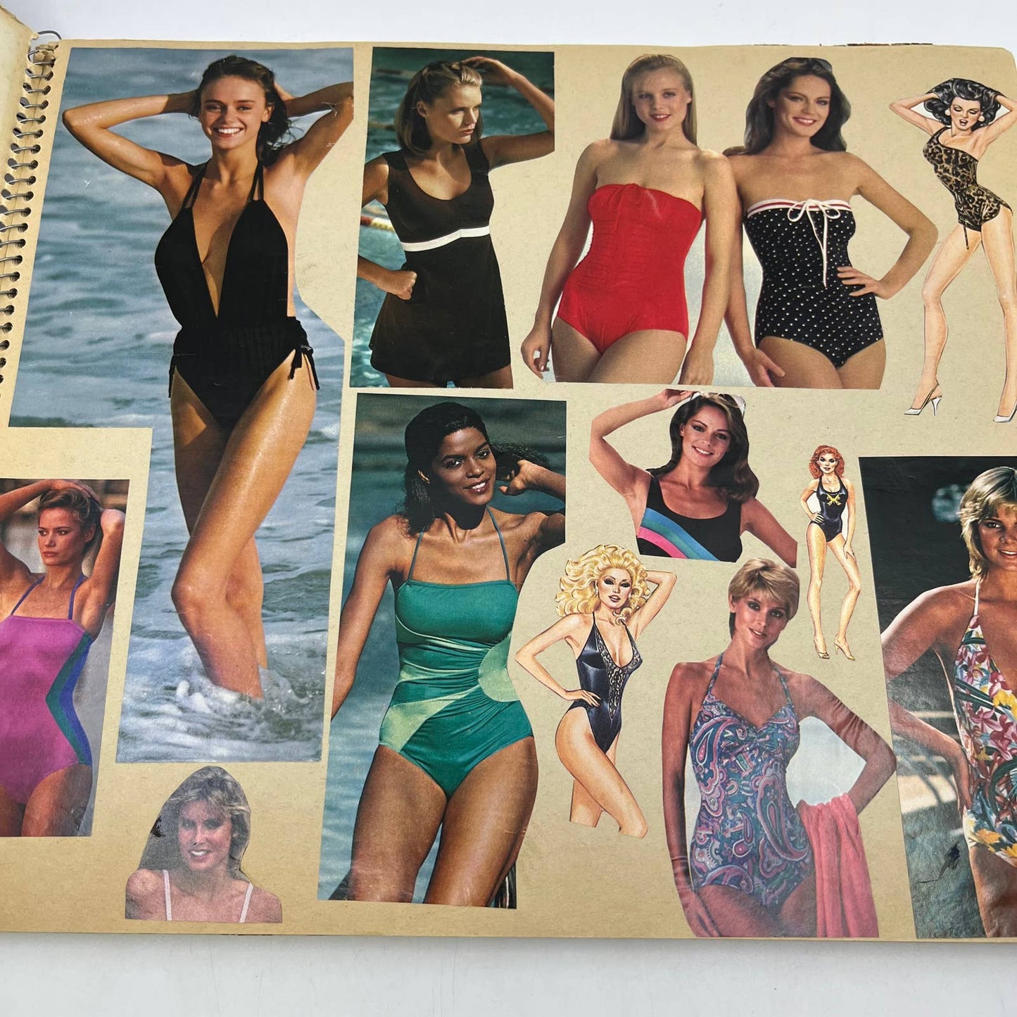 1980s LOADED Scrapbook Album 80s Women's  Fashion Swimsuits Beachwear More TI6