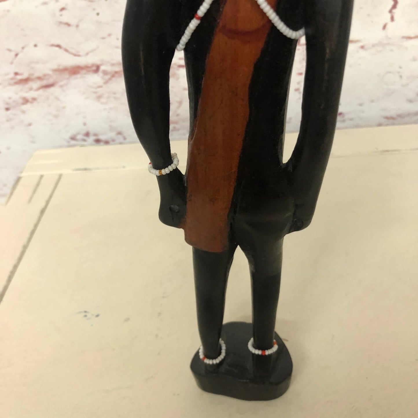 Vtg Hand Carved Wood Tribal Tiki Man African Art Statue Sculpture Black 12" TH7