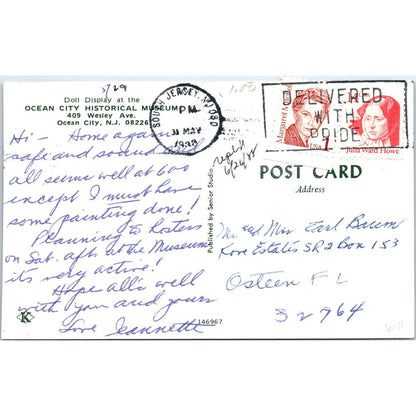 Doll Display at Ocean City Historical Museum Ocean City NJ Original Postcard PB8