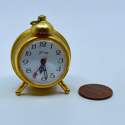 Vintage Fancy Mechanical Mini Clock Gold SD3