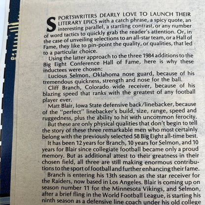 1984 Big Eight Football Special Magazine Close Race Favors Cornhuskers TH7