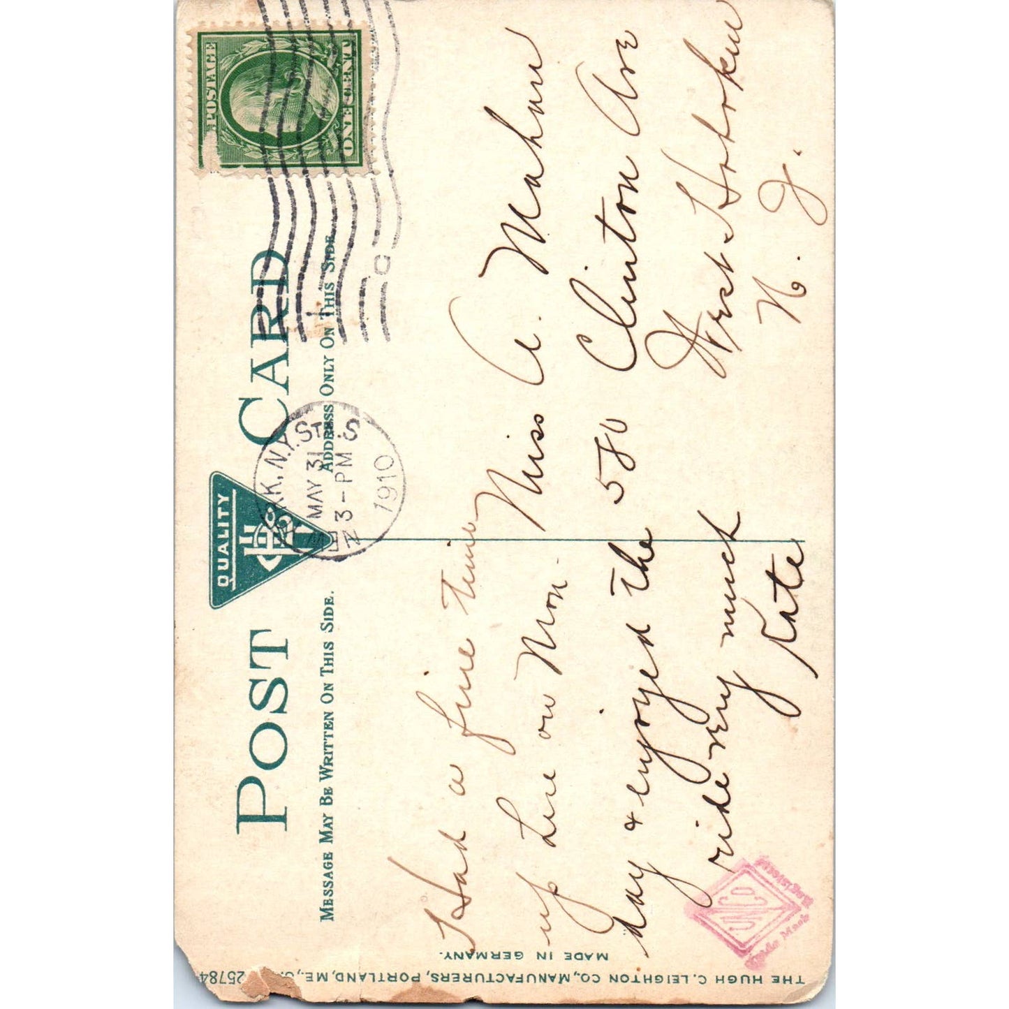 1910 Postcard Mauch Chunk "the Profile" Near Road Bridge PA TD8-P2