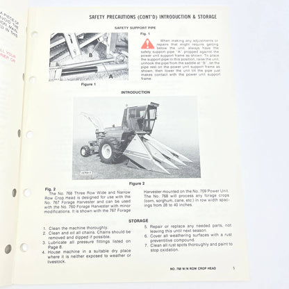 1977 New Idea Manual 768 3 Row Wide & Narrow Row Crop Head Harvester US-188 TB9