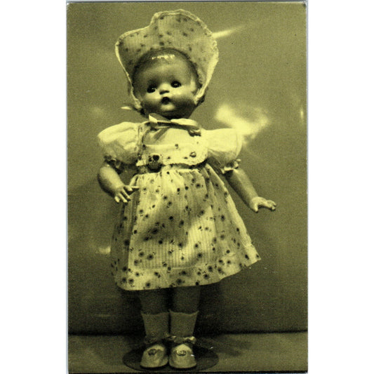 Baby Doll With Dress and Bonnet Green Tone Original Postcard PB7
