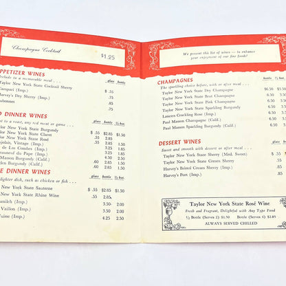 1960s The Judges Inn Wine List Restaurant Menu Washington DC FL3