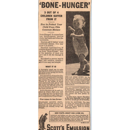 1935 Minneapolis Newspaper Ad Quackery Scott's Emulsion Bone Hunger FL5-3-1