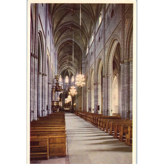 Uppsala Cathedral Sweden Interior Original Postcard P2-1