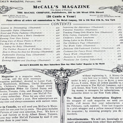 McCall's Magazine February 1908  Victorian Fashion Dressmaking TF7