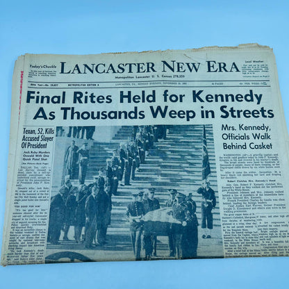 1968 RFK Robert F. Kennedy Assassination Lot of 2 Newspapers Harrisburg PA BA1