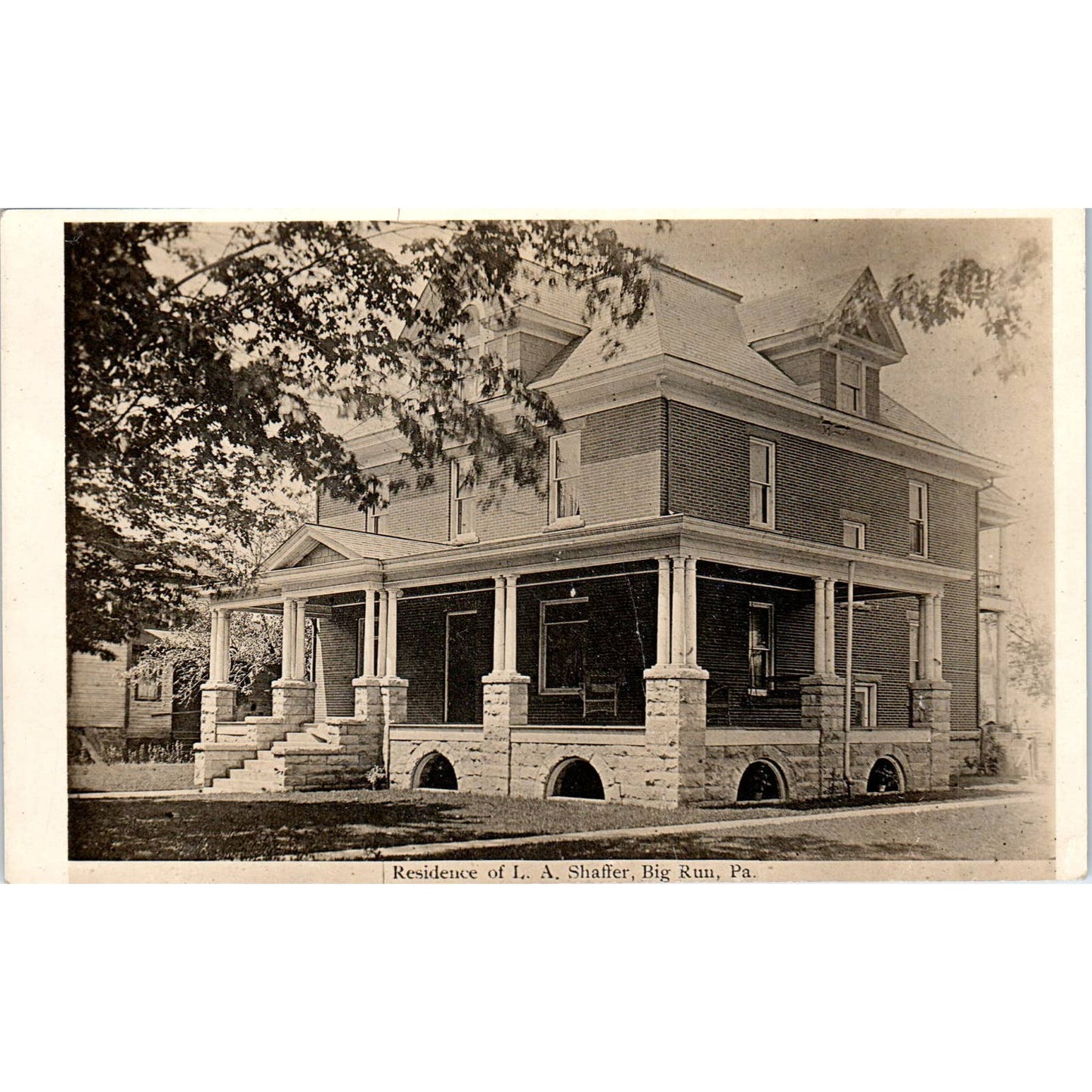 Antique Postcard RPPC Residence of L.A. Shaffer Big Run PA TD8-P2