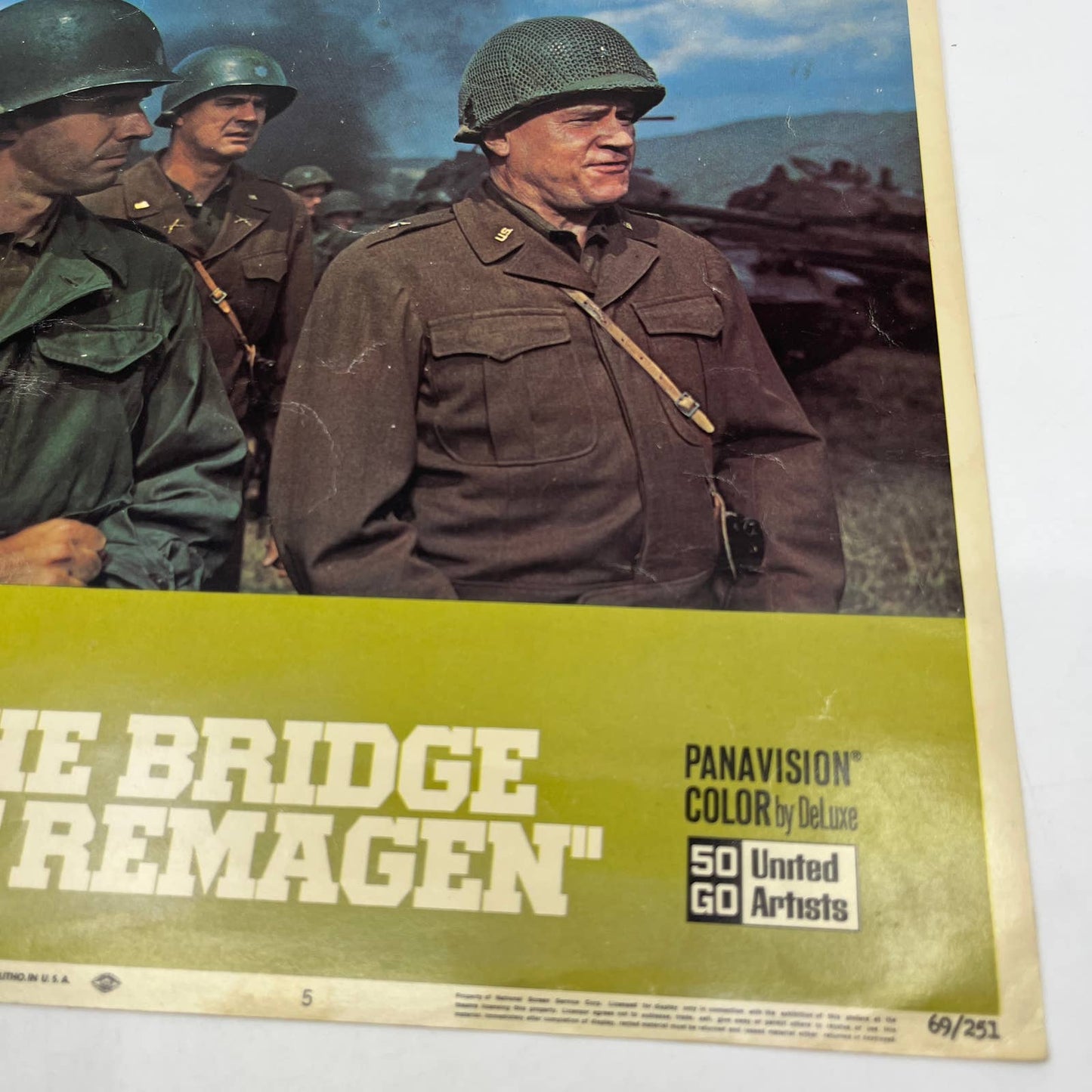 1969 Robert Vaughn & Hans Chr. Blech Bridge at Remagen original Lobby Card 5 FL5