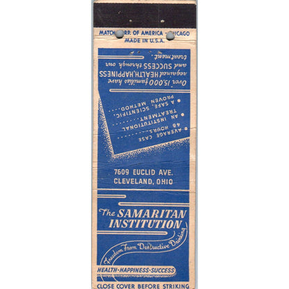 Vintage Matchbook Cover The Samaritan Institution Cleveland Ohio SE5