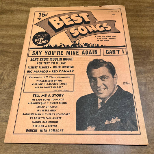 1940s Best Songs Magazine Vol. 13 No. 6 Tony Martin Big Mammou Red Canary B3