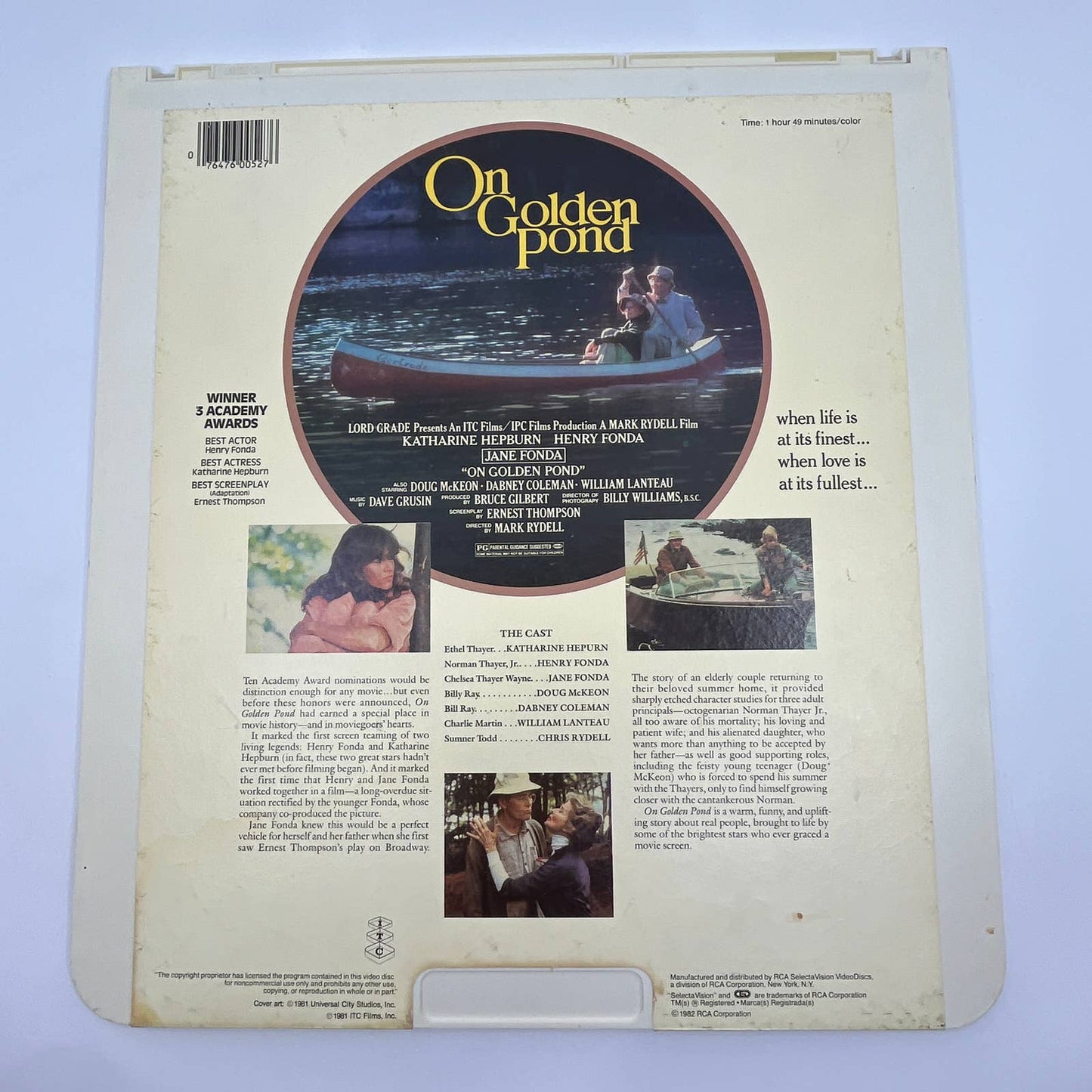 On Golden Pond RCA SelectaVision - CED VideoDisc TG4