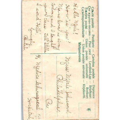 c1910 Best Wishes Airbrushed Embossed Forget Me Not Original Postcard TK1-P15