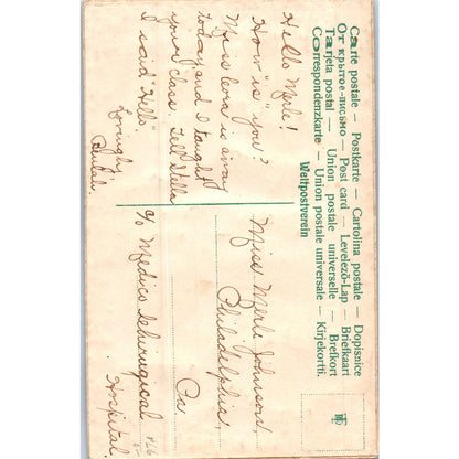 c1910 Best Wishes Airbrushed Embossed Forget Me Not Original Postcard P2-5