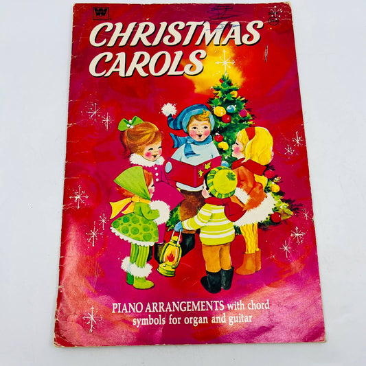 1950s-60s Christmas Carols Song Book Piano Organ Guitar Illustrated BA3