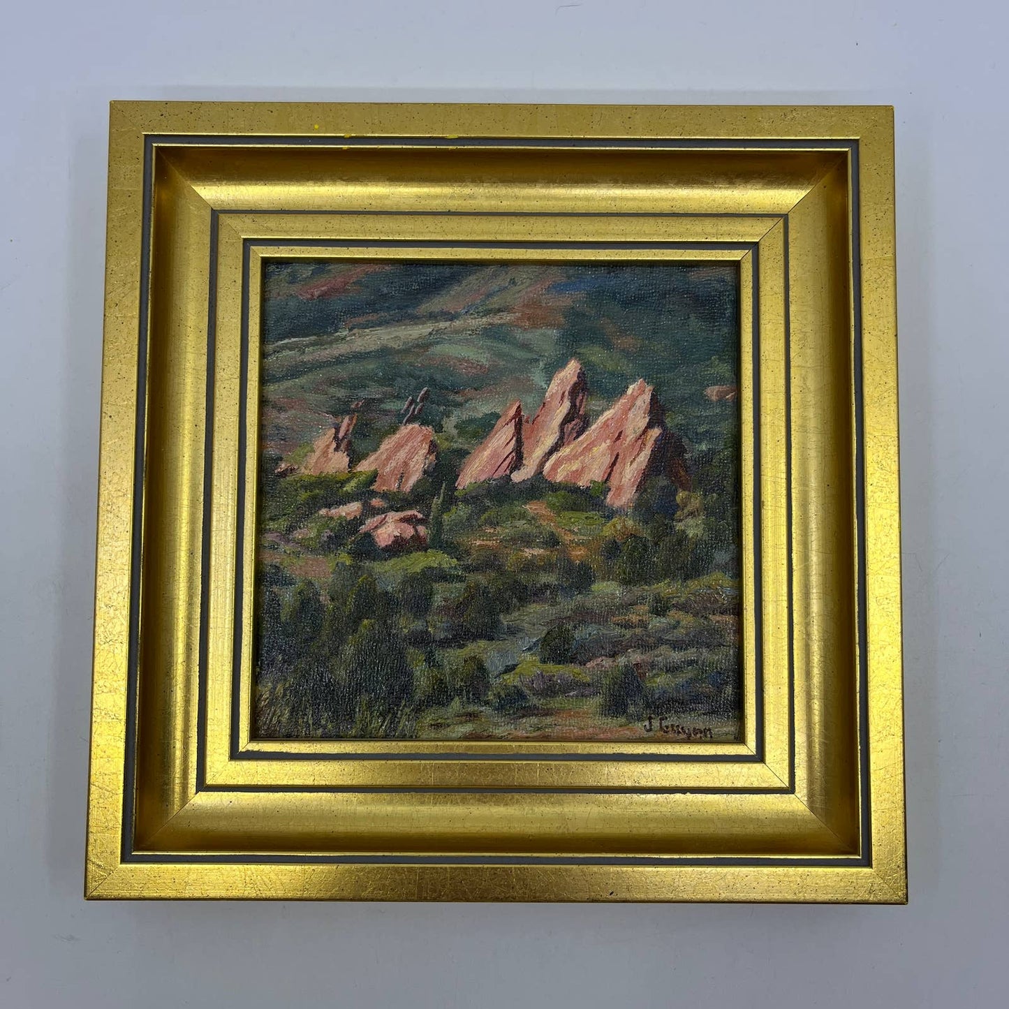 Original Art Oil Painting Jerry Thompson Guynn Garden of the Gods Morning TI2