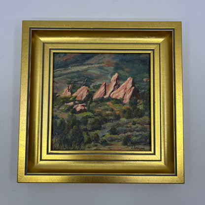 Original Art Oil Painting Jerry Thompson Guynn Garden of the Gods Morning TI2