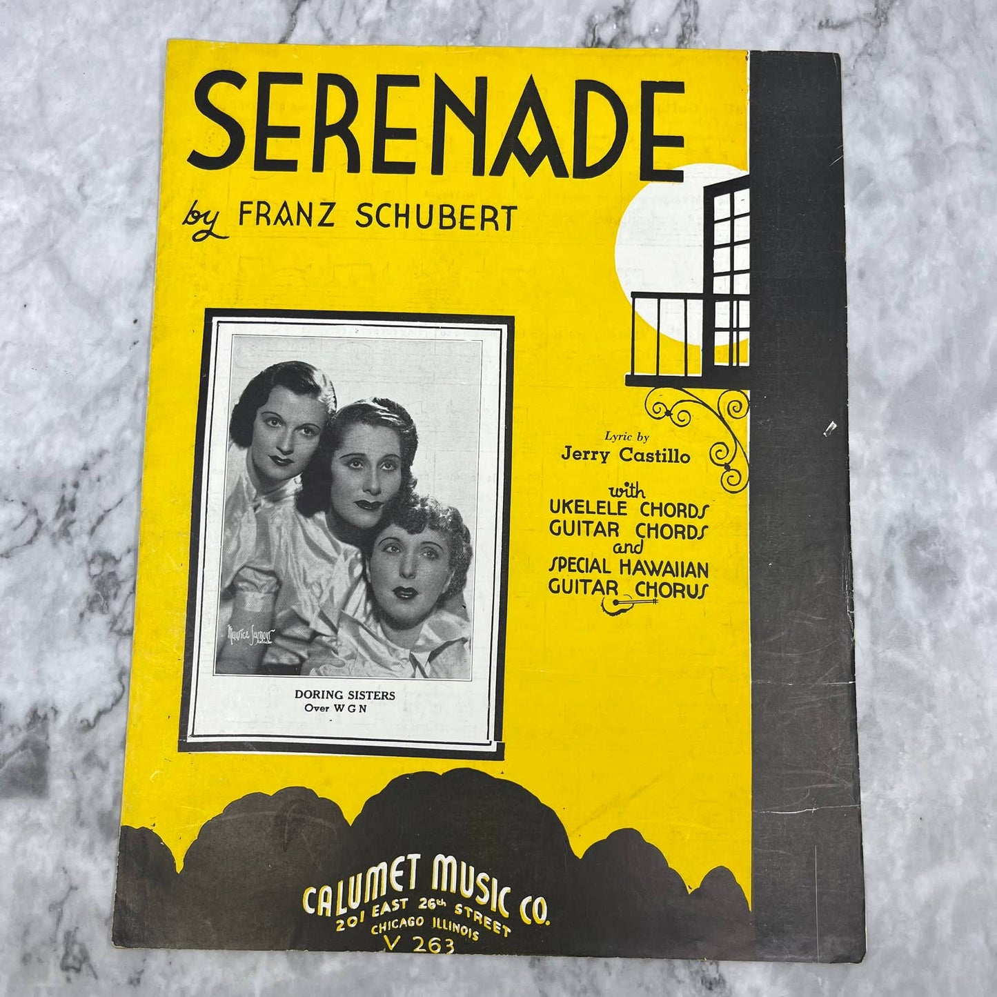 SERENADE by Franz Schubert 1935 VINTAGE SHEET MUSIC Doring Sisters TJ4