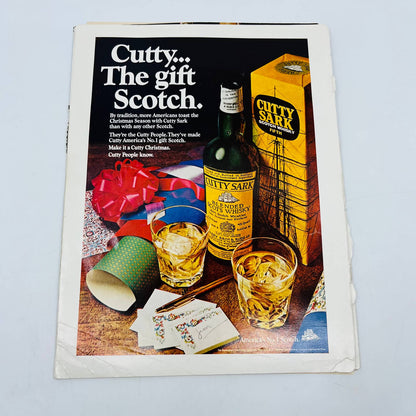 1970s Lot of 7 Liquor Ads Cutty Sark Seagrams Old Crow Metaxa Erlanger 8x11” C13