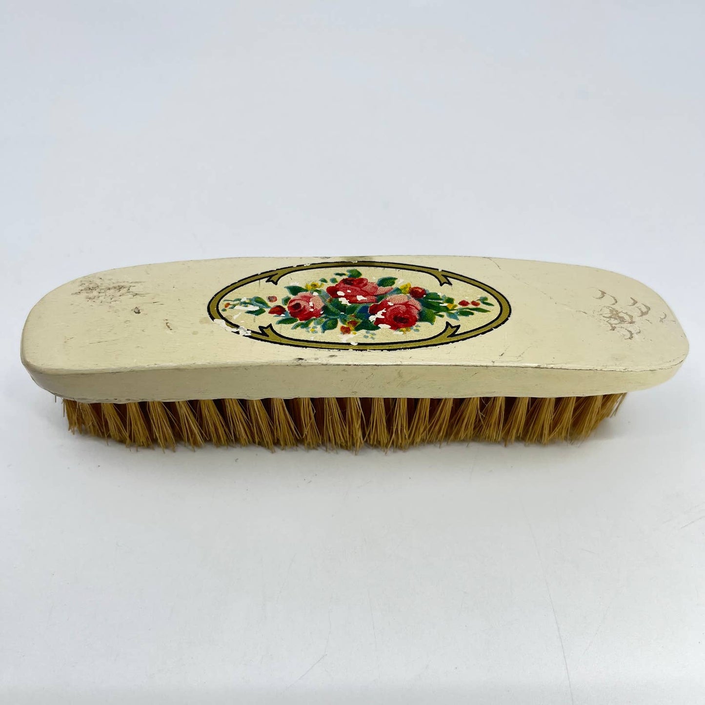 Vintage Victorian Manicure Shoe Clothes Bristle Brush Floral Pattern SD4