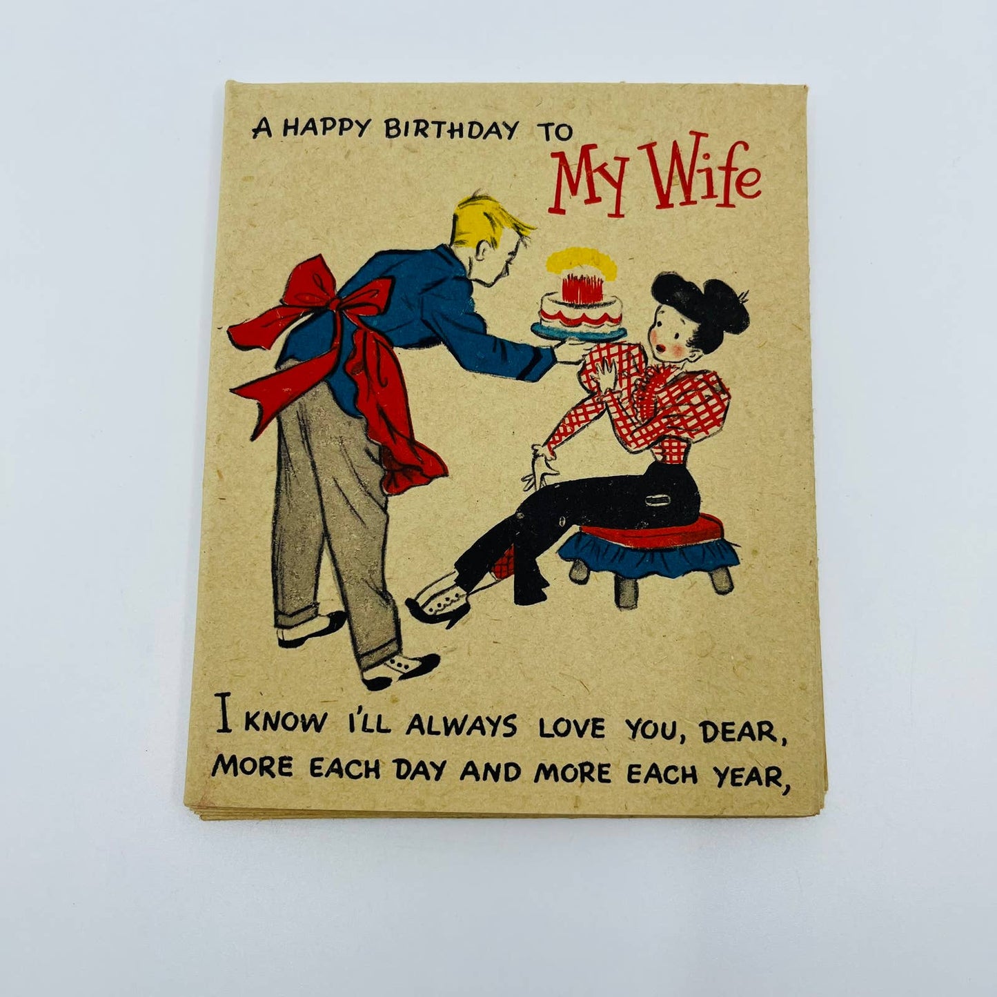 1957 Hallmark Fold Out Birthday Card To Wife SC2