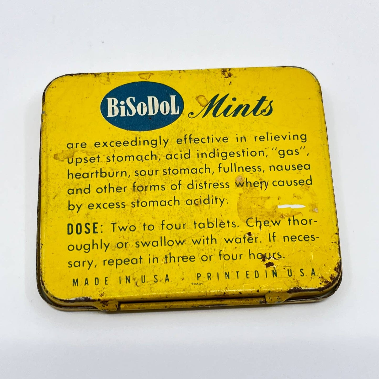 Vintage BiSoDol Antacid Alkalizer Tablets Whitehall New York (Tin Only) SC7