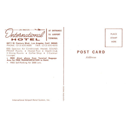 Vintage Postcard - Los Angeles International Hotel Aerial View TJ6-1