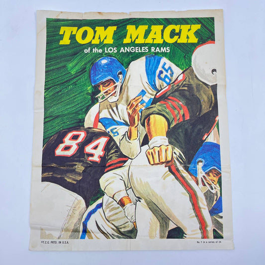 1970 Topps Football Pinup Poster 8X10- Tom Mack - Los Angeles Rams- #65 AA7