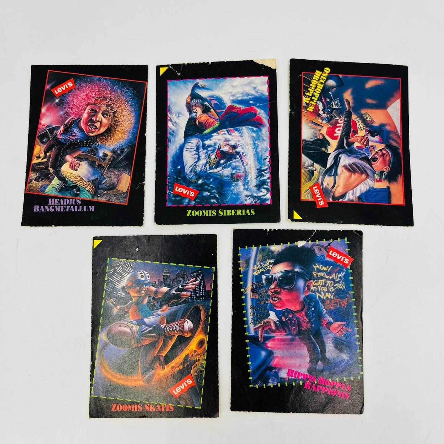 1990 Levi Jeans Wild Creature Trading Cards 5 Card Lot SB9