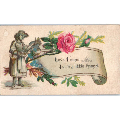 1880s Victorian Calling Card - Love I Send to My Little Friend SF2