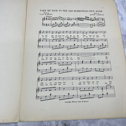 1914 Take Me Back to The Old Homestead Once Again Sheet Music Benson V41-2