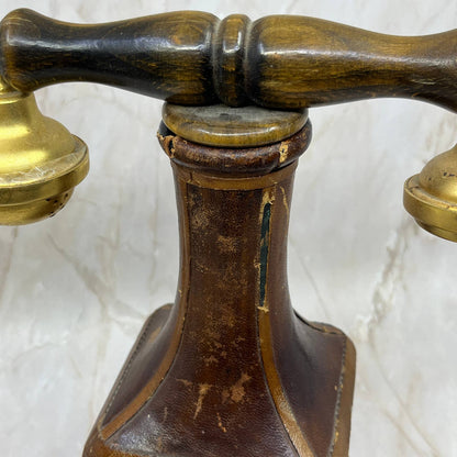 Vintage Italian Leather Wrapped Telephone Shape Decanter Bottle TC5