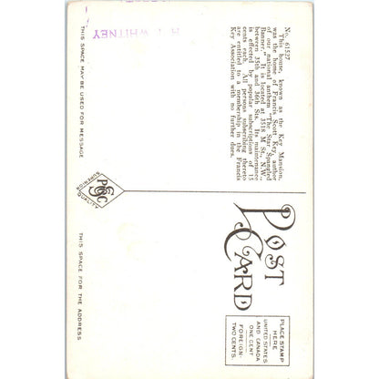 The Key Mansion Washington D.C. Original Postcard TK1-P2