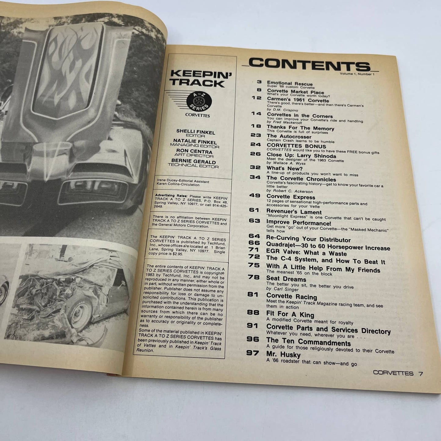 1983 Corvettes Keepin' Track Magazine 1st Issue Re-Curving Distributor TG1-2