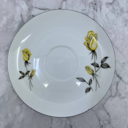Vintage Fine China Saucer ONLY Yellow Rose Coupe Roses TA7-2